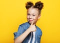 Portrait of a beautiful and confident girl showing thumbs up Royalty Free Stock Photo