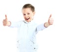 Portrait of a beautiful and confident girl showing thumbs up Royalty Free Stock Photo