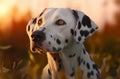 Portrait of a beautiful dalmatian.