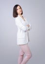 Portrait of beautiful elegant business woman posing in studio Royalty Free Stock Photo