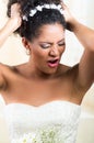 Portrait of beautiful exotic emotional bride Royalty Free Stock Photo