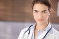 Portrait of beautiful female doctor in hospital Royalty Free Stock Photo