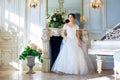 Portrait of a beautiful girl in a ball gown in the interior. Concept of tenderness and pure beauty in sweet princess look. Beautif Royalty Free Stock Photo