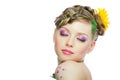 Portrait of beautiful girl with bodyart Royalty Free Stock Photo