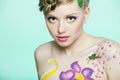 Portrait of beautiful girl with bodyart Royalty Free Stock Photo