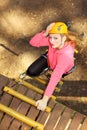 Portrait of beautiful girl in climbing gear