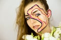 Portrait of beautiful girl with creative make up