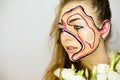 Portrait of beautiful girl with creative make up