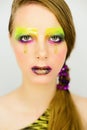 Portrait of beautiful girl with creative make up with glitters Royalty Free Stock Photo