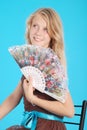 Portrait of a beautiful girl with fan Royalty Free Stock Photo