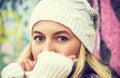 portrait of a beautiful girl in a hat. Toned Royalty Free Stock Photo