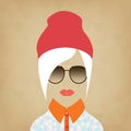 Portrait of a beautiful girl hipster