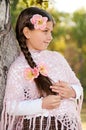 Portrait of beautiful girl with long braid Royalty Free Stock Photo