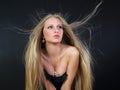 Portrait of the beautiful girl with the long hair Royalty Free Stock Photo