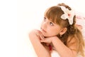 Portrait of a beautiful girl lying dreming Royalty Free Stock Photo