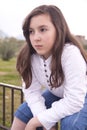 Portrait of beautiful girl in the park