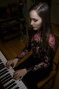 Portrait of a beautiful girl piano