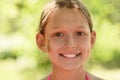 Portrait of a beautiful girl with a snail.