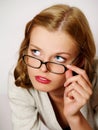 Portrait of beautiful girl wearing glasses Royalty Free Stock Photo