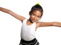 Portrait of beautiful happy and excited mixed ethnicity female child smiling cheerful the young girl having fun in kid happiness