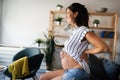 Portrait of beautiful happy pregnant woman expecting baby Royalty Free Stock Photo