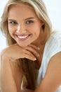 Portrait Beautiful Happy Woman With White Teeth Smiling. Beauty Royalty Free Stock Photo