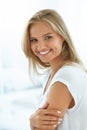 Portrait Beautiful Happy Woman With White Teeth Smiling. Beauty Royalty Free Stock Photo