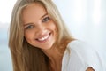 Portrait Beautiful Happy Woman With White Teeth Smiling. Beauty