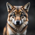 Portrait of a beautiful husky dog on a dark background. generative ai