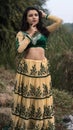 Woman in traditional Indian costume lehenga choli or sari or saree Royalty Free Stock Photo