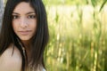 Portrait of beautiful indian woman on nature