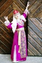 Portrait beautiful lady in the Armenian folk clothing Royalty Free Stock Photo