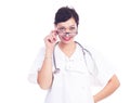 Portrait of beautiful laughing female doctor Royalty Free Stock Photo