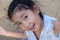 Portrait of a beautiful liitle girl close-up