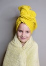 Portrait of beautiful little girl after shower Royalty Free Stock Photo