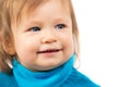 Portrait of a beautiful little smiling girl. Child`s face face closeup Royalty Free Stock Photo