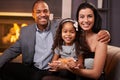 Portrait of beautiful mixed race family at home Royalty Free Stock Photo