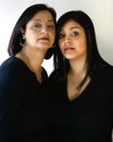 Portrait of beautiful mother and daughter