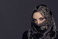 Portrait of beautiful Muslim girl showing her eyes only Royalty Free Stock Photo