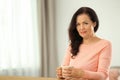 Portrait of beautiful older woman with cup of tea Royalty Free Stock Photo