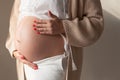 Portrait of beautiful pregnant woman home before childbirth Royalty Free Stock Photo