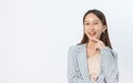Portrait of a Beautiful and Professional Asian Business Woman Cheerfully Smiling Royalty Free Stock Photo