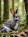 portrait of a beautiful rabbit in the garden