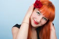 Portrait of beautiful red-haired girl Royalty Free Stock Photo