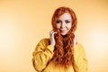 Portrait of beautiful redhead girl with long hair Royalty Free Stock Photo