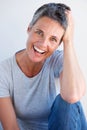 Beautiful relaxed older woman laughing Royalty Free Stock Photo
