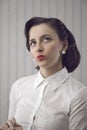 Portrait of beautiful retro business woman