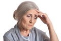 Beautiful sad elderly woman Royalty Free Stock Photo