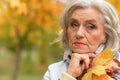 Close up portrait of beautiful sad senior woman Royalty Free Stock Photo