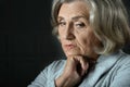 Portrait of a beautiful sad senior woman Royalty Free Stock Photo